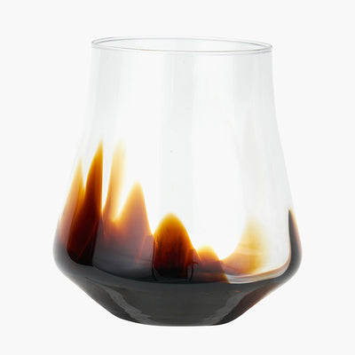 Pecan Brown and Clear Glass Bell Shaped Vase