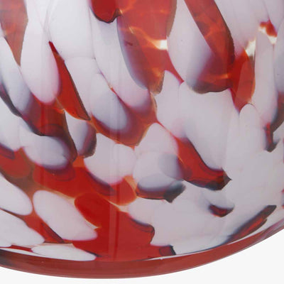 Red and White Tortoiseshell Glass Vase