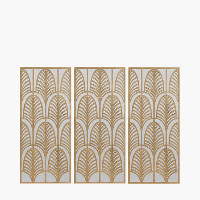 Gold Metal Rectangular Mirrored Wall Art