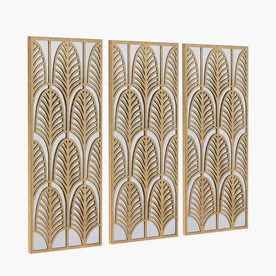 Gold Metal Rectangular Mirrored Wall Art