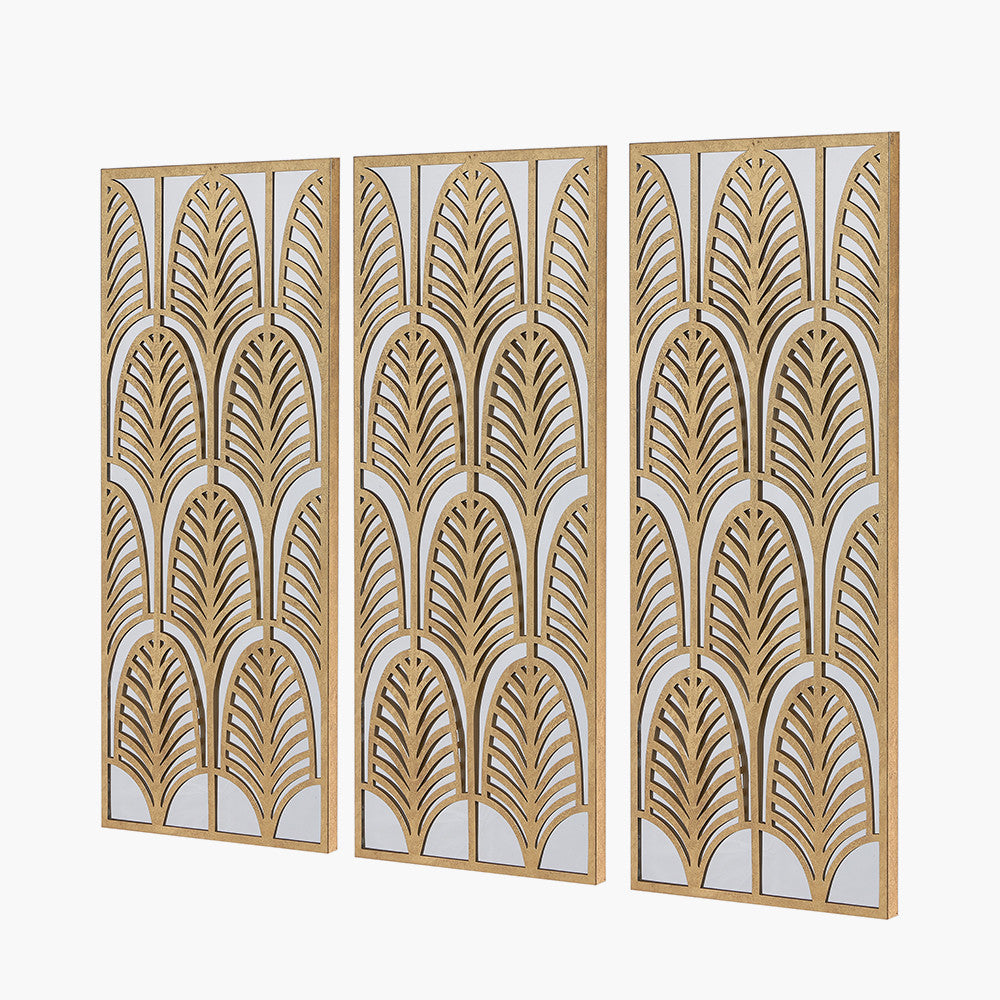 Gold Metal Rectangular Mirrored Wall Art