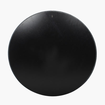 Black Wood Veneer and Copper Glass Round Wall Mirror