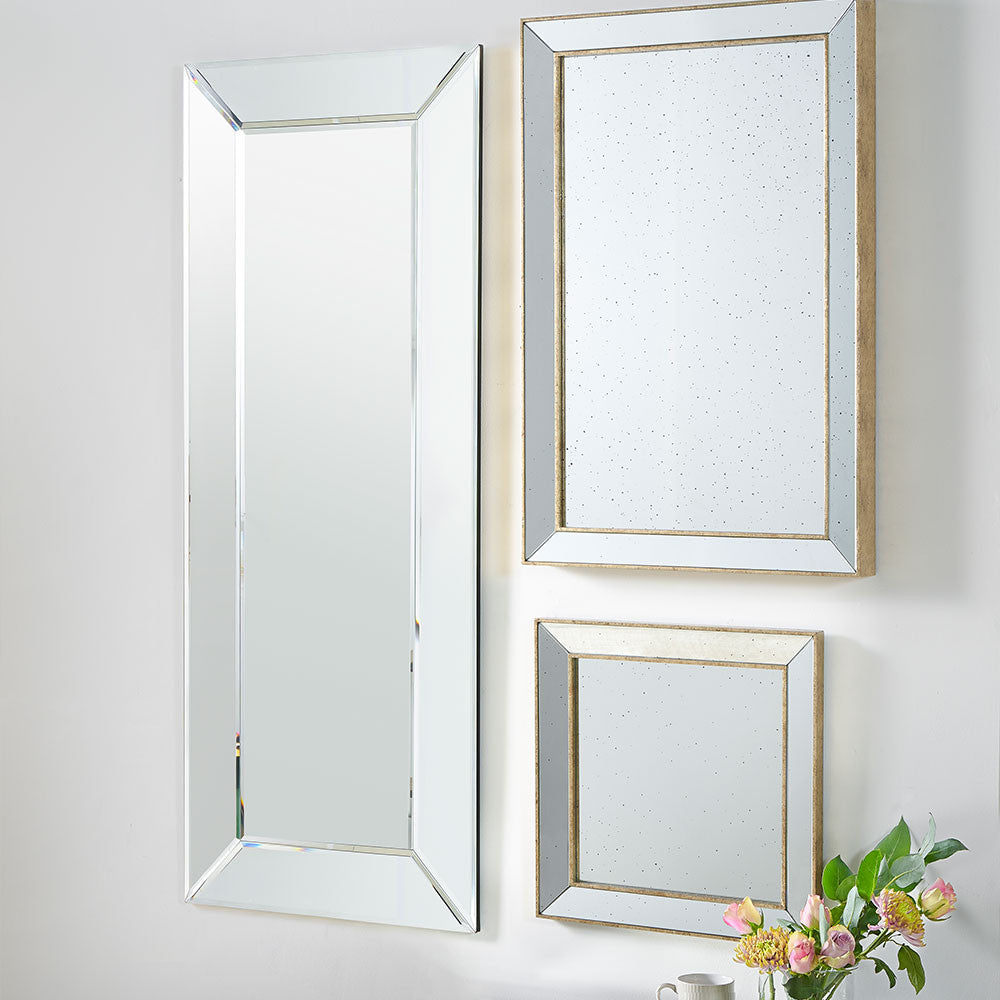 Mirrored Glass Rectangular Floor Mirror
