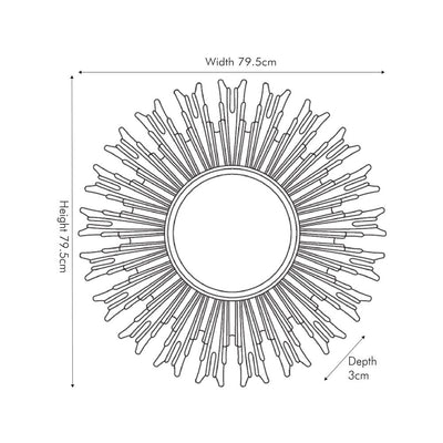 Gold Starburst Design Wall Mirror