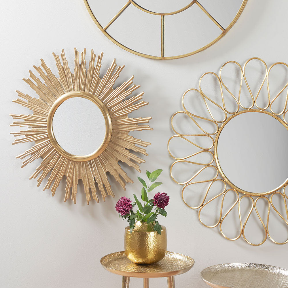 Gold Starburst Design Wall Mirror