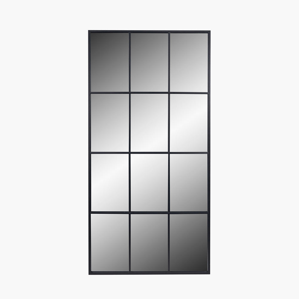Dark Grey Metal 12 Section Floor Mirror