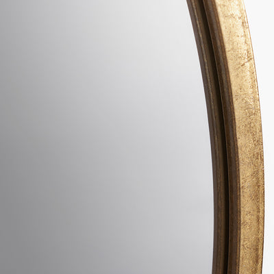 Gold Metal Decorative Overlay Round Wall Mirror