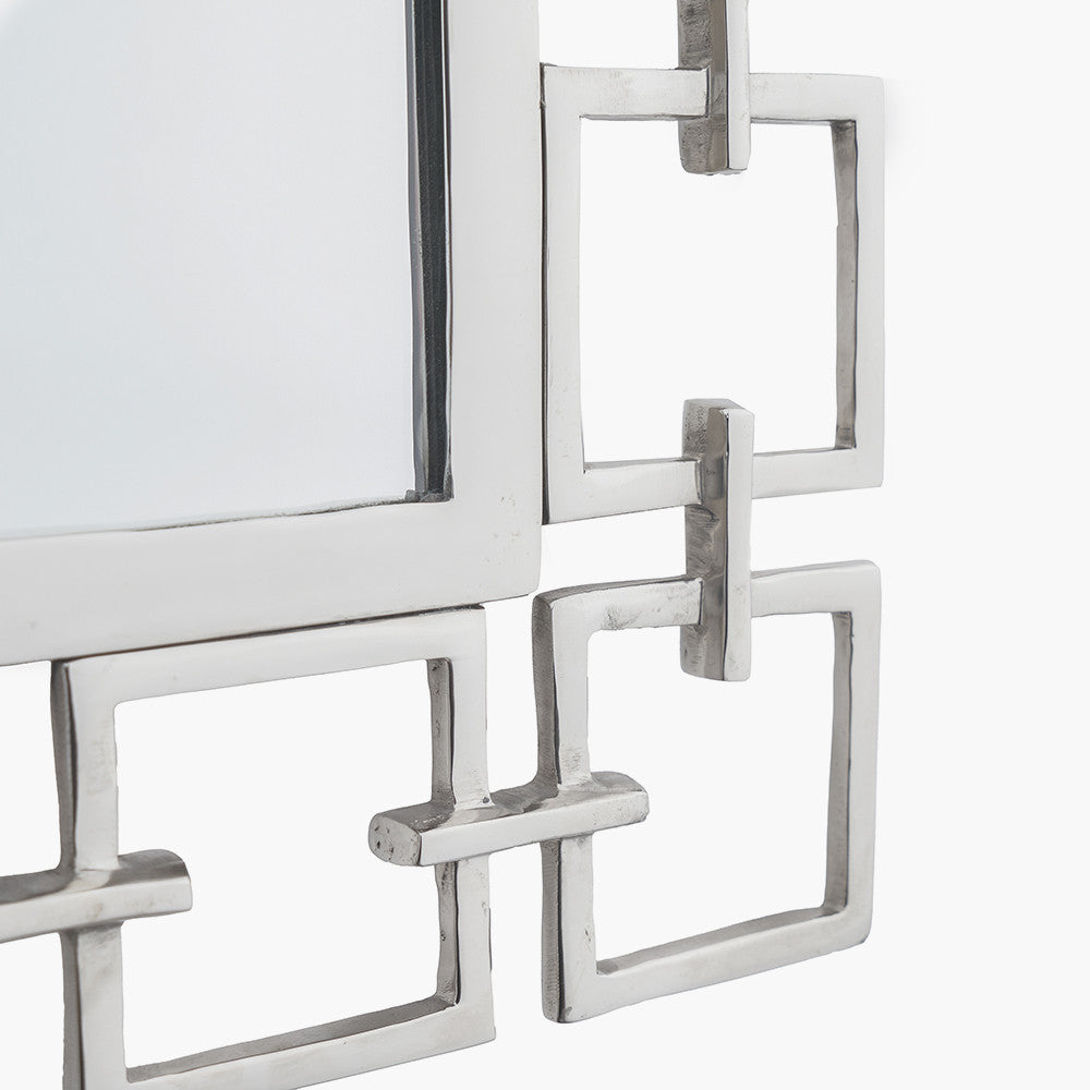 Nickel Chain Effect Square Mirror