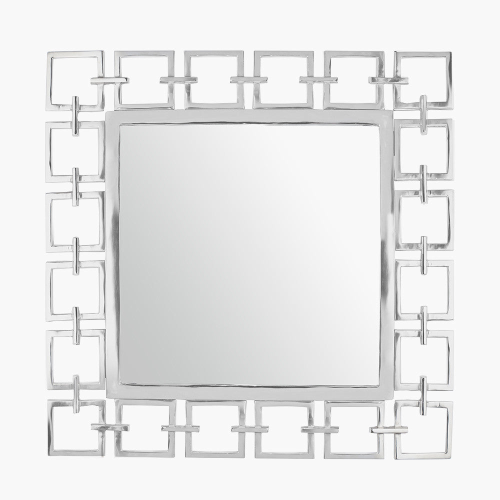 Nickel Chain Effect Square Mirror