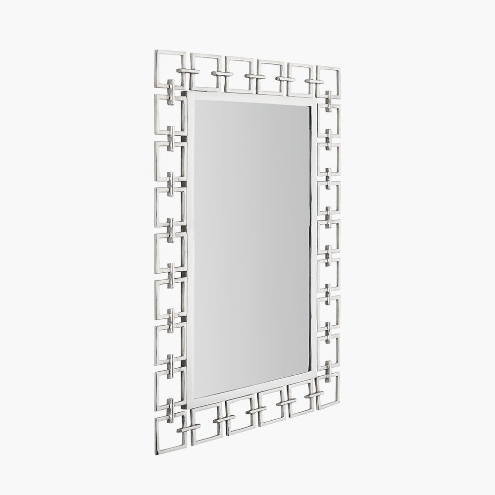 Nickel Chain Effect Rectangular Mirror