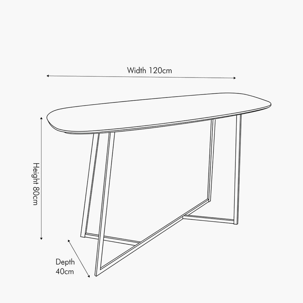 Ukiah Grey Oak Veneer and Black Metal Console Table