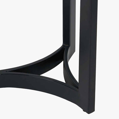 Hendrick White Marble and Black Metal Console Table