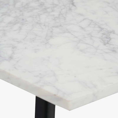 Hendrick White Marble and Black Metal Console Table