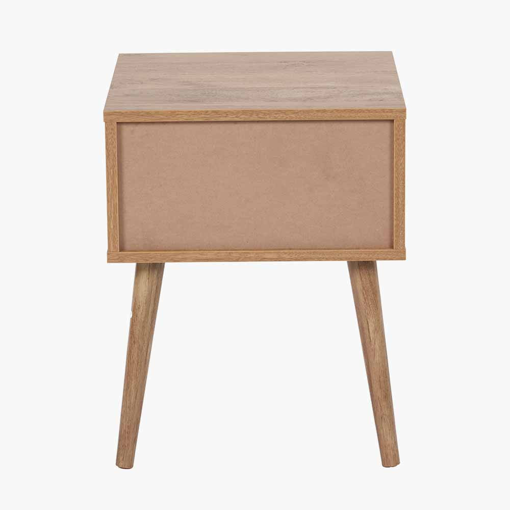 Larvik Natural Eucalyptus Wood 1 Drawer Bedside Table