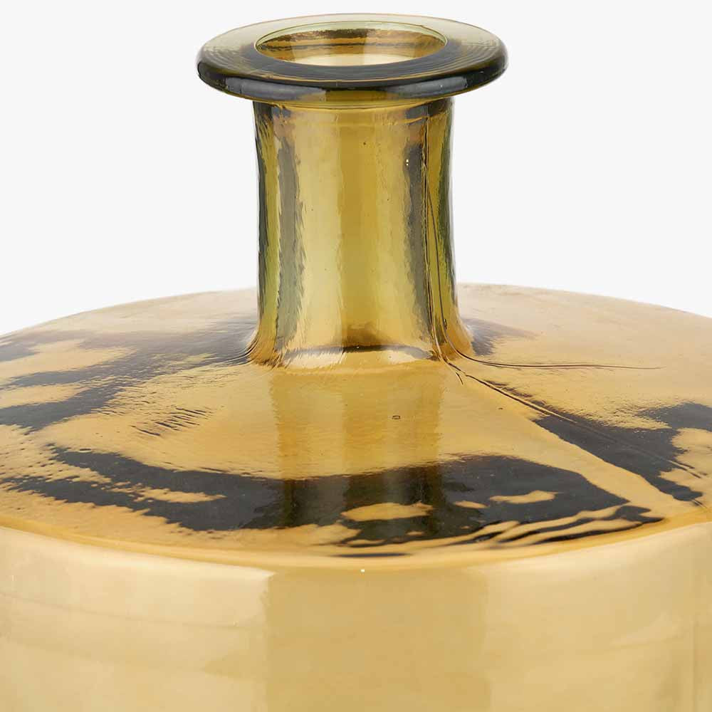Amber Recycled Glass Bottle Vase