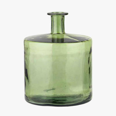 Forest Green Recycled Glass Bottle Vase