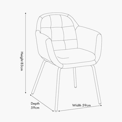 Alba-Cinnamon-Velvet-and-Black-Metal-Carver-Dining-Chair-Dimensions