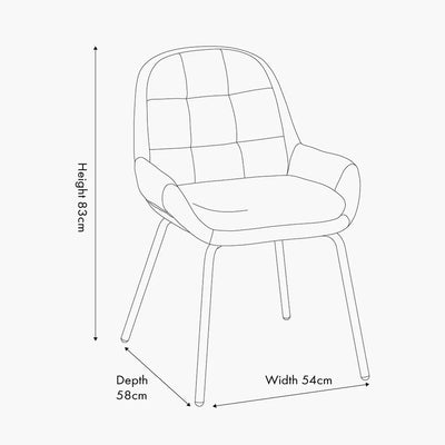 Alba-Cinnamon-Velvet-and-Black-Metal-Dining-Chair-Dimensions