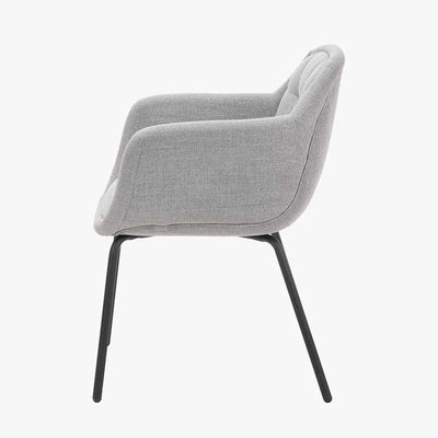 Alba-Grey-Linen-Mix-and-Black-Metal-Carver-Dining-Chair-5