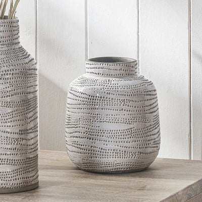 Alina-White-Stoneware-Dot-Design-Vase