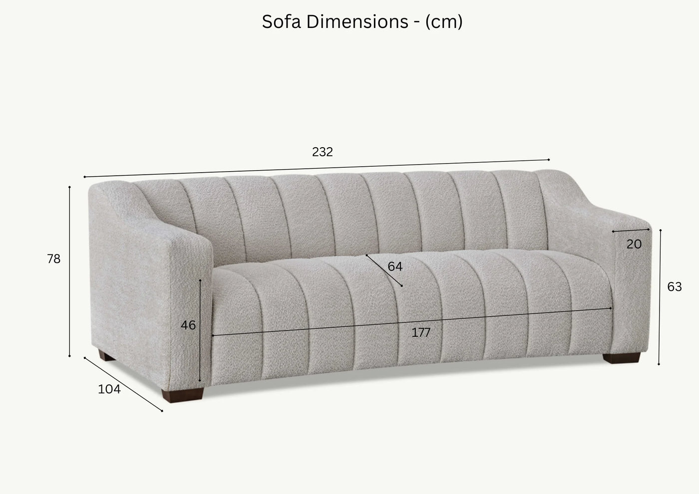 Aluxo-Astoria-3-Seater-Sofa-in-Iron-Boucle-Fabric-Dimensions