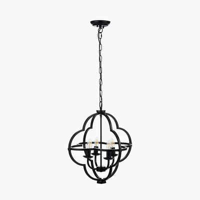 Amine-Black-Metal-4-Light-Fleur-De-Lys-Pendant