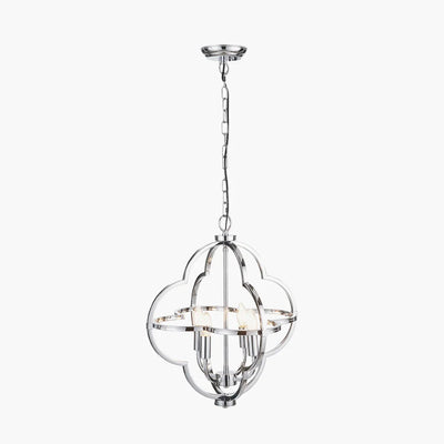 Amine-Nickel-Metal-4-Light-Fleur-De-Lys-Pendant