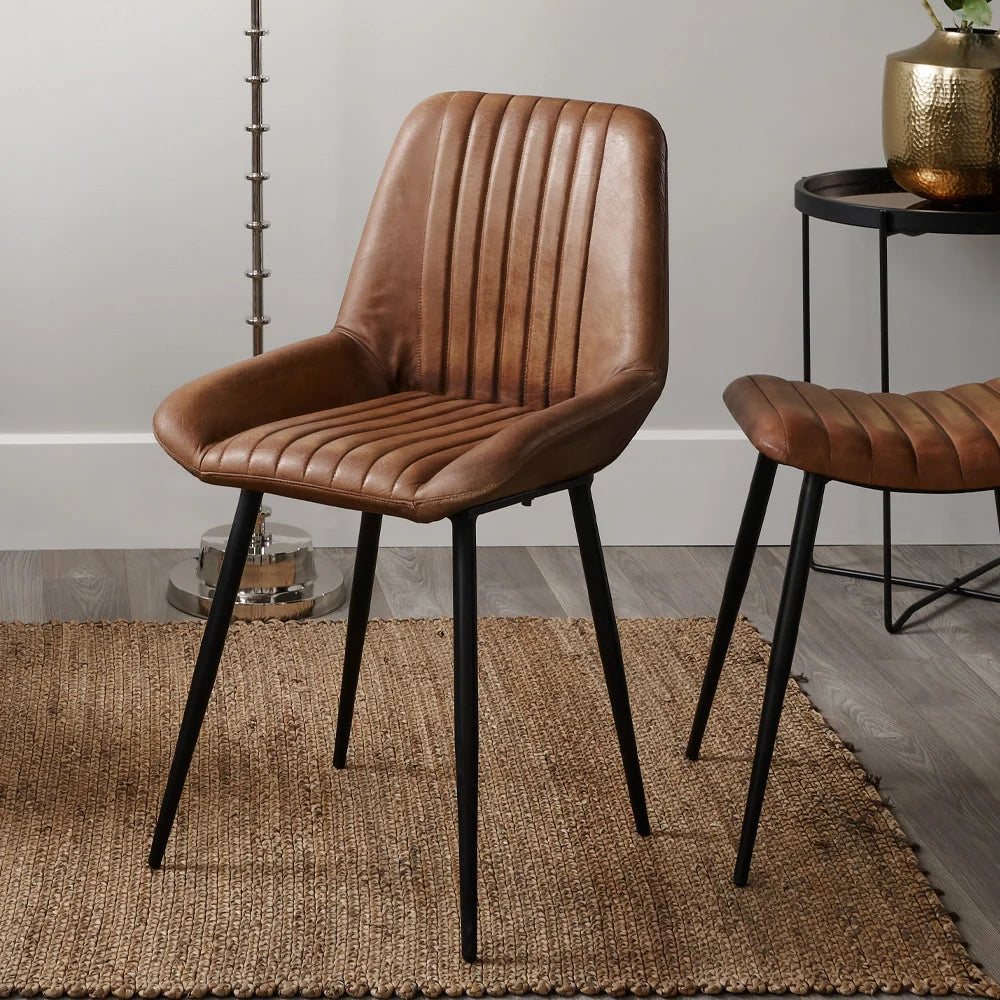 Angelo-Vintage-Brown-Leather-and-Black-Metal-Retro-Dining-Chair