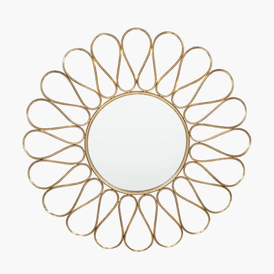 Antique-Gold-Metal-Petal-Design-Round-Wall-Mirror-3