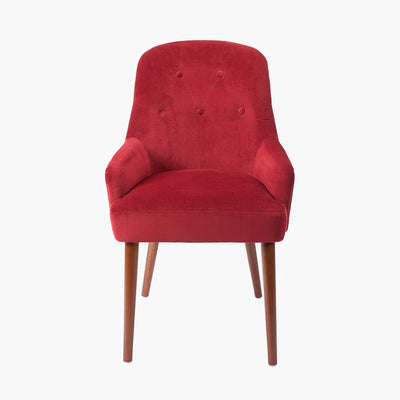 Antoinette-Red-Velvet-and-Dark-Pine-Wood-Carver-Dining-Chair-4