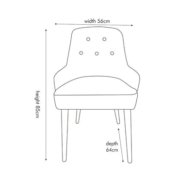 Antoinette-Red-Velvet-and-Dark-Pine-Wood-Carver-Dining-Chair-Dimensions