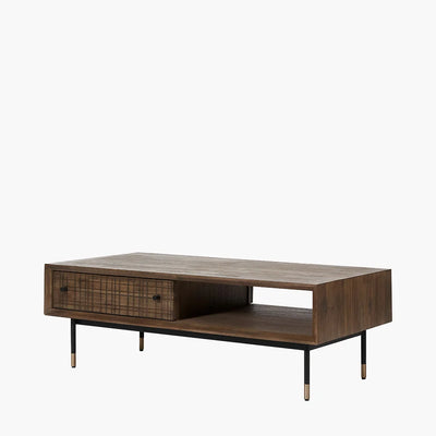 Arte-Dark-Brown-Acacia-Wood-and-Black-Metal-2-Drawer-Coffee-Table_5