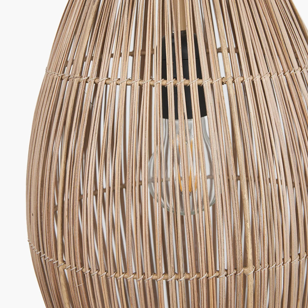 Ata-Bamboo-Effect-and-Wood-Tall-Dome-Pendant-2