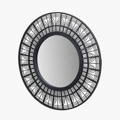 Black-Bamboo-Frame-Round-Wall-Mirror-4