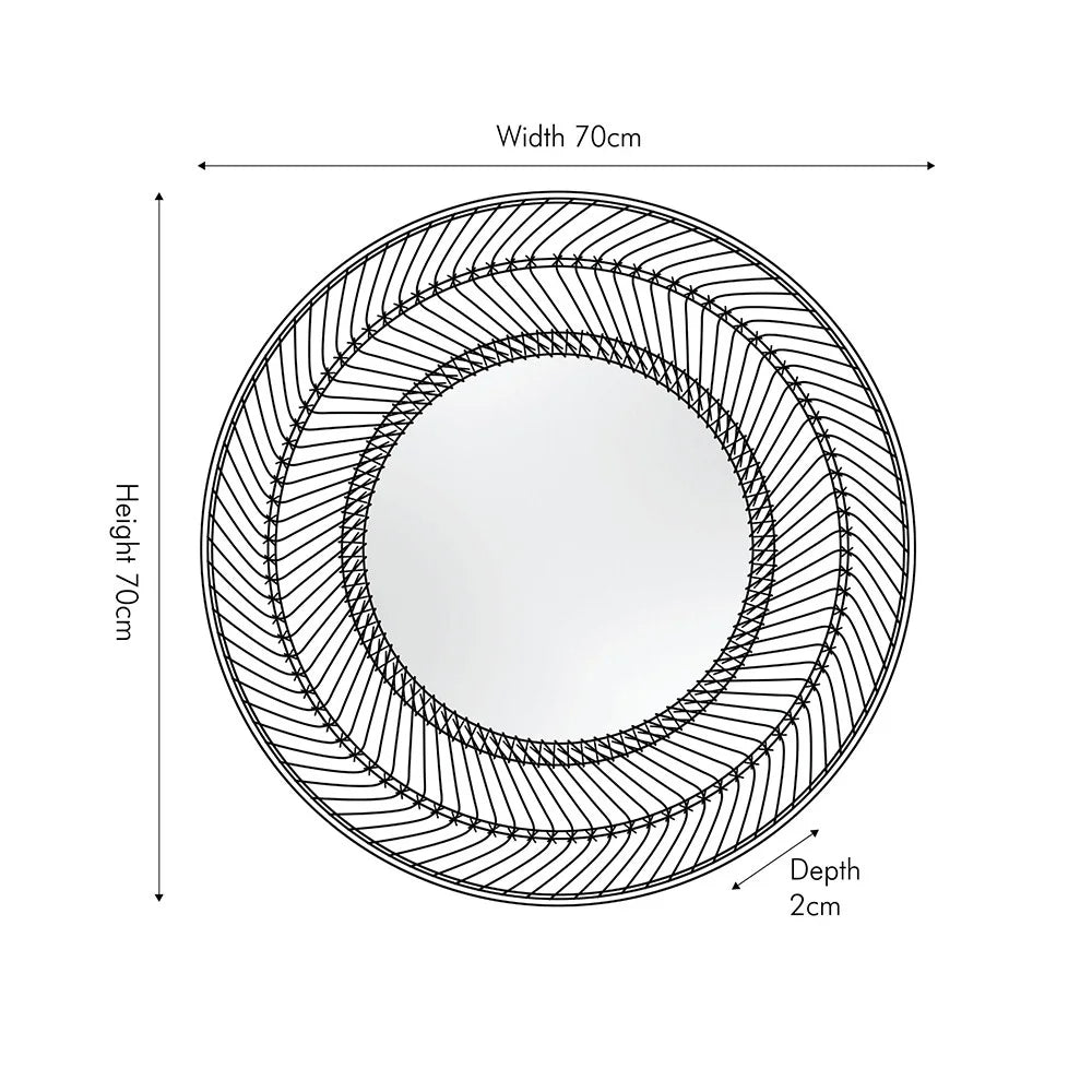 Black-Bamboo-Frame-Round-Wall-Mirror-Small-DImensions