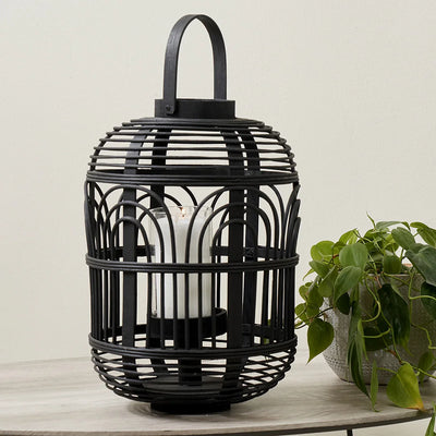 Black-Bamboo-and-Glass-Lantern-Small