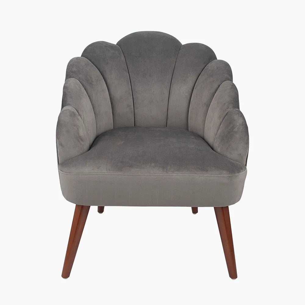 Borello-Dove-Grey-Velvet-Shell-Chair-with-Walnut-Effect-Leg-2