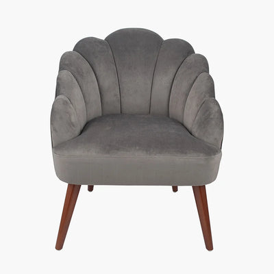 Borello-Dove-Grey-Velvet-Shell-Chair-with-Walnut-Effect-Leg-2