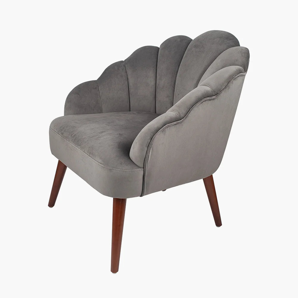 Borello-Dove-Grey-Velvet-Shell-Chair-with-Walnut-Effect-Leg-3