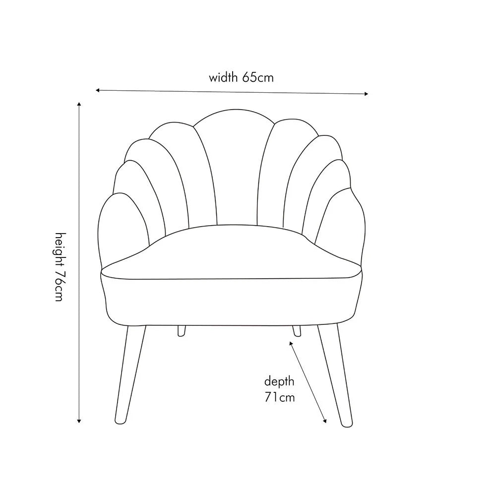 Borello-Dove-Grey-Velvet-Shell-Chair-with-Walnut-Effect-Leg-Dimensions