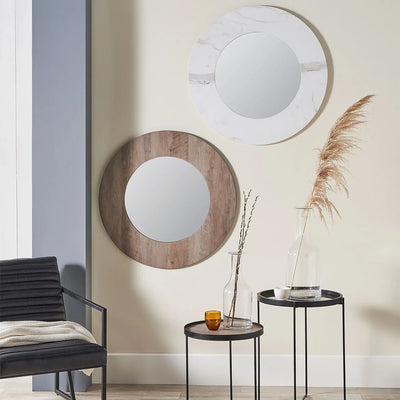 Brown-Wood-Veneer-Round-Wall-Mirror