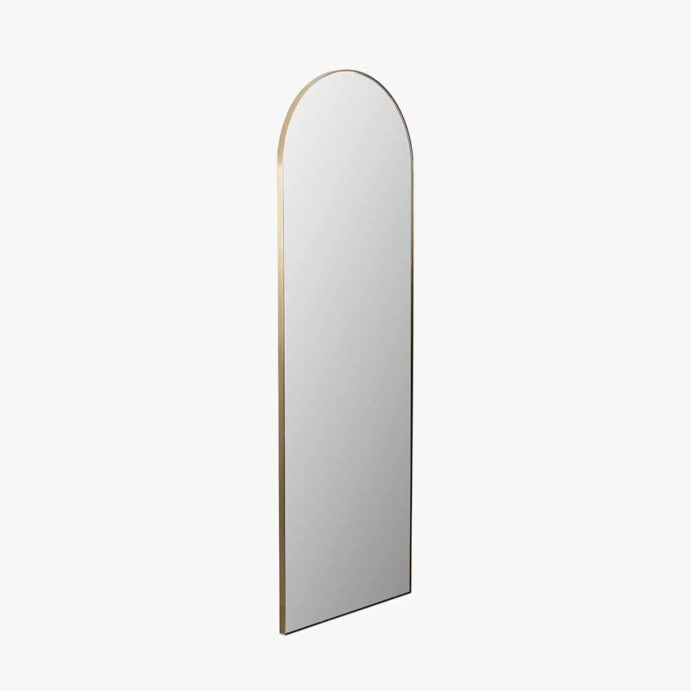 Brushed-Gold-Metal-Slim-Frame-Arch-Floor-Mirror-3