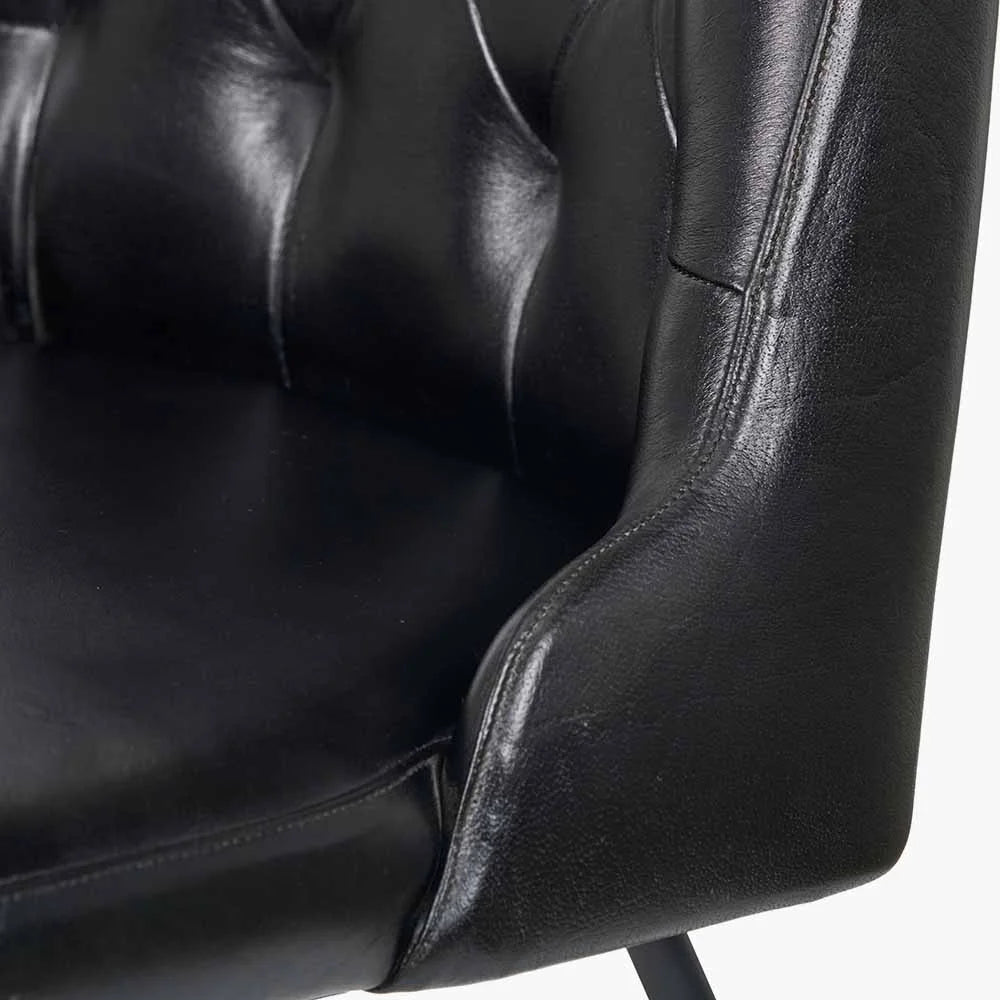 Camillo-Ash-Black-Leather-and-Black-Metal-Diamond-Back-Dining-Chair-2