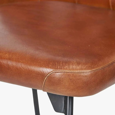 Camillo-Vintage-Brown-Leather-and-Black-Metal-Diamond-Back-Dining-Chair-3