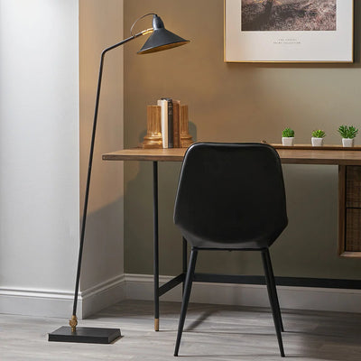 Canton-Matt-Black-and-Brass-Metal-Cone-Floor-Lamp