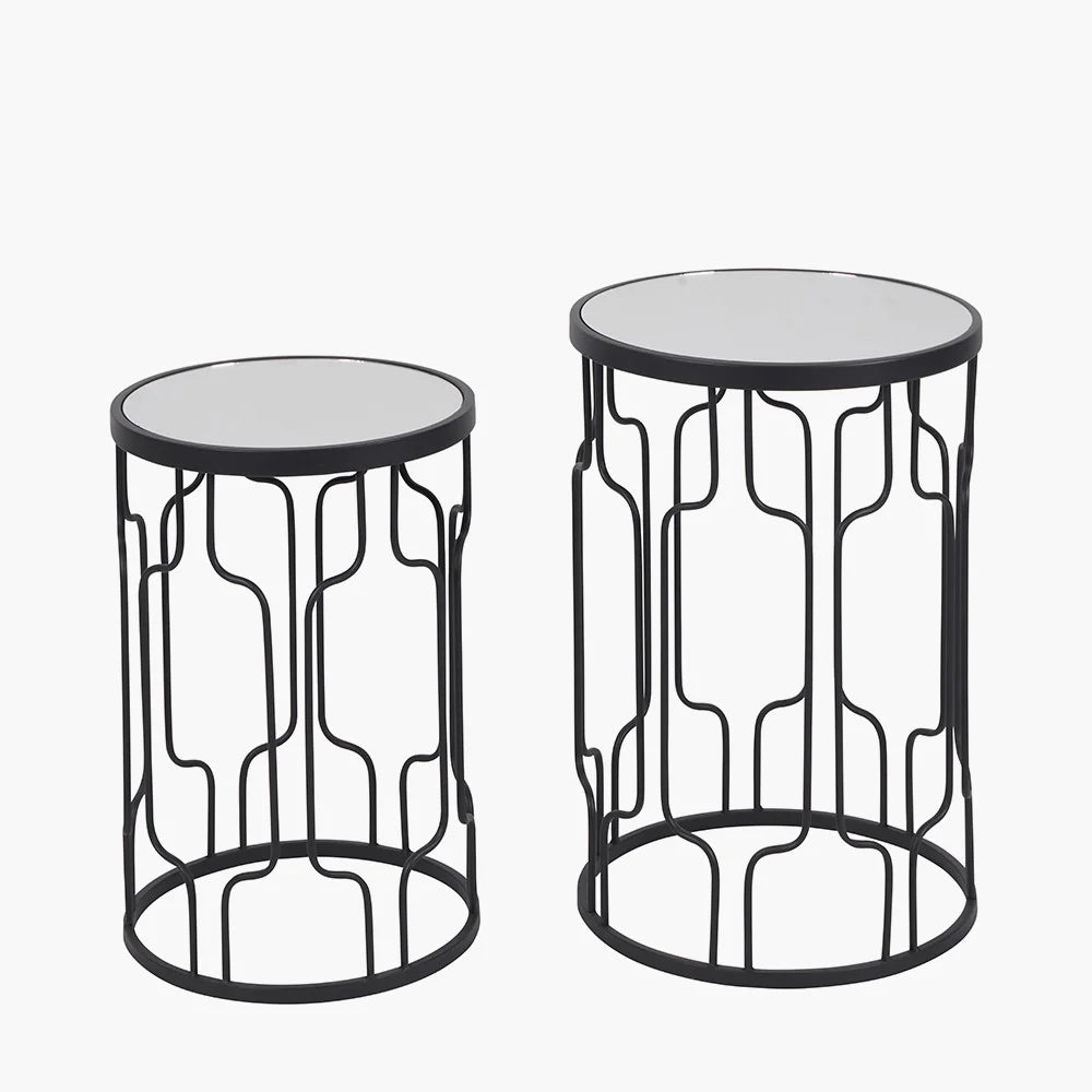 Caprisse-Set-of-2-Mirrored-Glass-and-Graphite-Metal-Side-Tables_10