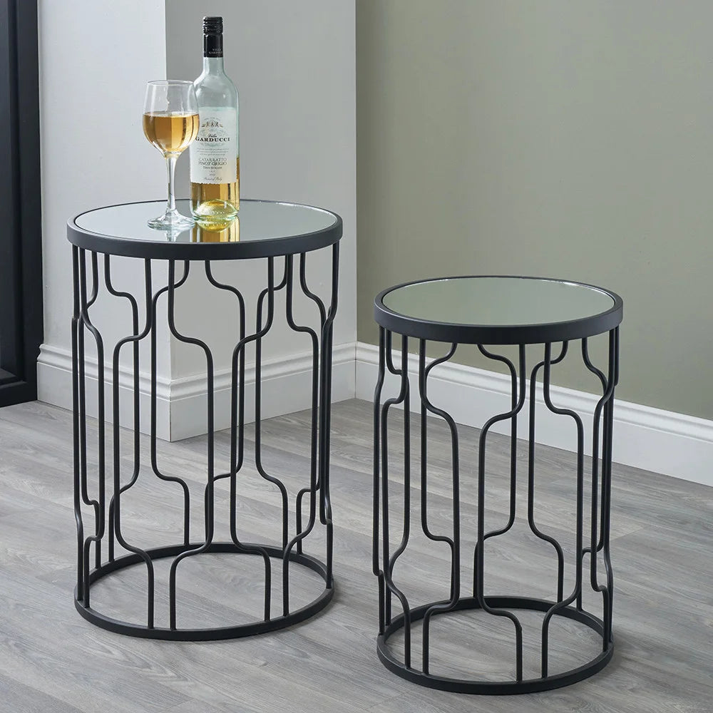 Caprisse-Set-of-2-Mirrored-Glass-and-Graphite-Metal-Side-Tables_1