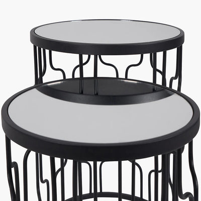 Caprisse-Set-of-2-Mirrored-Glass-and-Graphite-Metal-Side-Tables_4