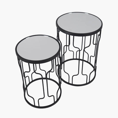 Caprisse-Set-of-2-Mirrored-Glass-and-Graphite-Metal-Side-Tables_7