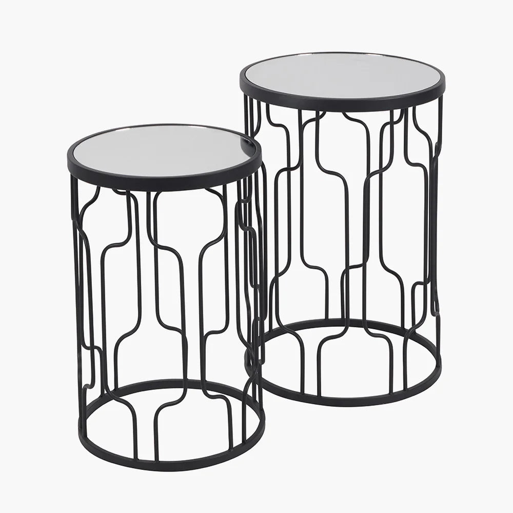 Caprisse-Set-of-2-Mirrored-Glass-and-Graphite-Metal-Side-Tables_8